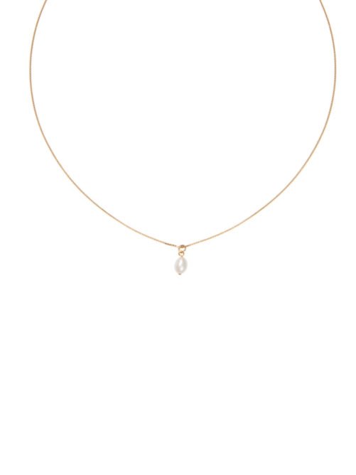 Korte ketting met parel / goud of zilver