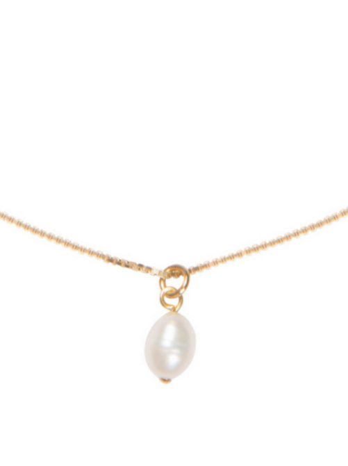 Korte ketting met parel / goud of zilver - Afbeelding 2