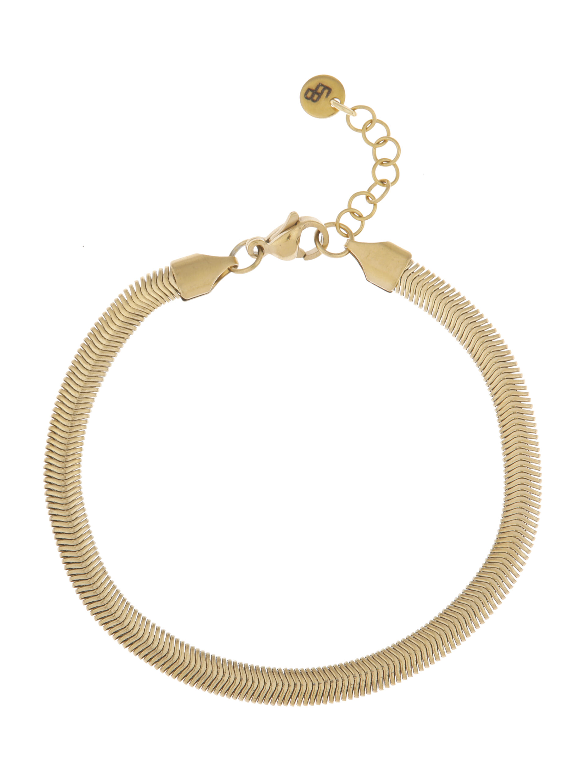 Platte snake armband XL / zilver of goud Ellen Beekmans